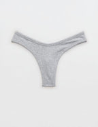 Superchill Cotton Rib Thong Underwear - Medium Heather Gray