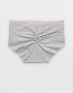 Superchill Vintage Lace Cotton Boybrief Underwear - Medium Heather Gray