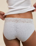 Superchill Vintage Lace Cotton Boybrief Underwear - Medium Heather Gray