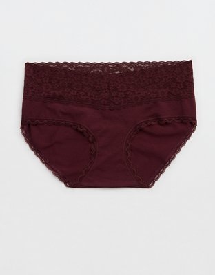 Superchill Vintage Lace Cotton Boybrief Underwear - Royal Berry