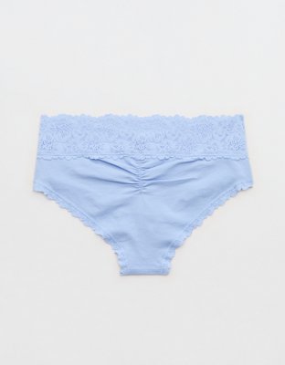 Superchill Cotton Rosey Lace Cheeky Underwear - Cloudy Blue