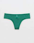 Superchill Cotton Button Thong Underwear - Emerald Isle