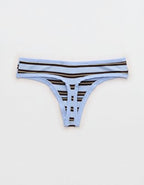 Superchill Cotton Button Thong Underwear - Cloudy Blue