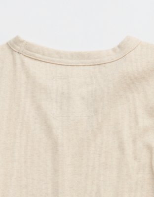 Aerie Essential Crew Layering T-Shirt - Heather Frost