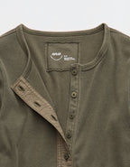 Aerie Essential Henley Layering T-Shirt - Festive Olive