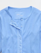 Aerie Essential Henley Layering T-Shirt - Horizon Sky