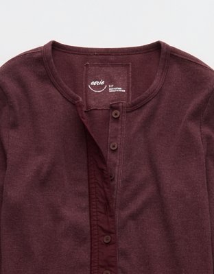 Aerie Essential Henley Layering T-Shirt - Royal Berry