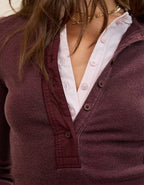 Aerie Essential Henley Layering T-Shirt - Royal Berry