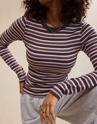Aerie Essential Crew Layering T-Shirt - Hushed Violet