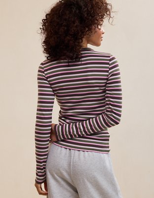 Aerie Essential Crew Layering T-Shirt - Hushed Violet