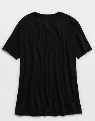 Aerie Oversized Crew Boyfriend T-Shirt - Black