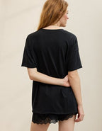 Aerie Oversized Crew Boyfriend T-Shirt - Black