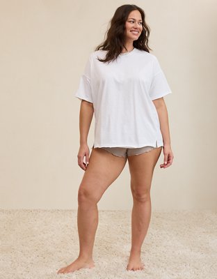 Aerie Oversized Crew Boyfriend T-Shirt - Cool White