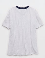 Aerie Oversized Crew Boyfriend T-Shirt - Light Faded Gray