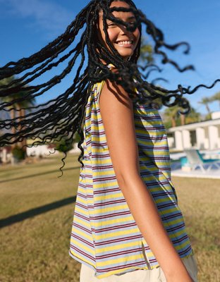 Aerie Oversized Crew Boyfriend T-Shirt - Yellow Infusion
