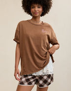 Aerie Oversized Crew Boyfriend T-Shirt - Hazelnut