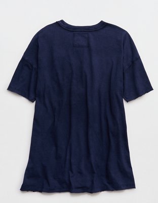 Aerie Oversized Crew Boyfriend T-Shirt - Navy