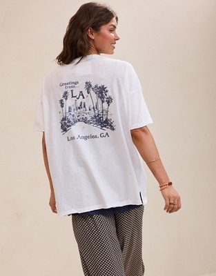 Aerie Oversized Crew Boyfriend T-Shirt - Raw White