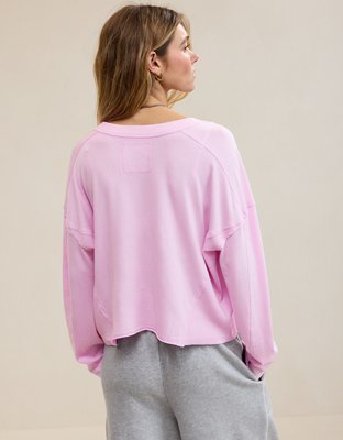 Aerie Happy Snit Henley T-Shirt - Violet Willow