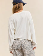 Aerie Happy Snit Henley T-Shirt - Soft Muslin