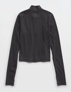 Aerie Long Sleeve Quarter Zip T-Shirt - Smoked Gray
