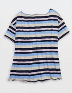 Aerie Off The Shoulder Oversized Boyfriend T-Shirt - Navy
