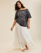 Aerie Off The Shoulder Oversized Boyfriend T-Shirt - Smoked Gray