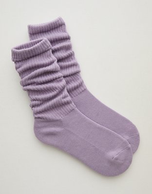 Aerie Ribbed Slouch Socks - Violet Willow