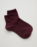 Aerie Cable Quarter Socks - Royal Berry
