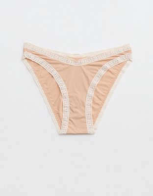 SMOOTHEZ Microfiber Lace Bikini Underwear - Sands