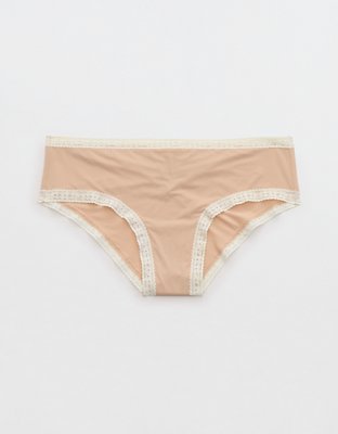 SMOOTHEZ Microfiber Lace Cheeky Underwear - Sands