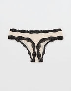 Superchill Modal Lace Thong Underwear - Cake Batter