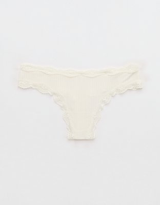 Superchill Modal Lace Thong Underwear - Soft Muslin