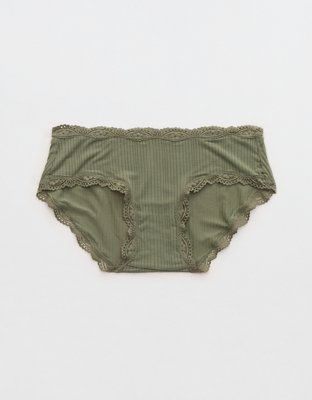 Superchill Modal Lace Boybrief Underwear - Olive Fun