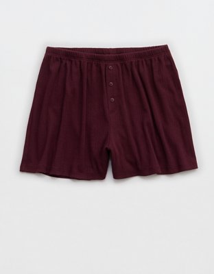 OVERSLEPT by Aerie Pointelle PJ Short - Royal Berry