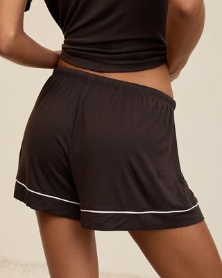 OVERSLEPT by Aerie Real Soft® Piping PJ Short - Deep Earth