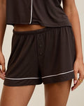 OVERSLEPT by Aerie Real Soft® Piping PJ Short - Deep Earth