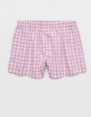 OVERSLEPT by Aerie Around Town Seersucker Boxer - Hushed Violet