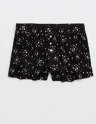 OVERSLEPT by Aerie Real Soft® Ribbed Boxer - True Black