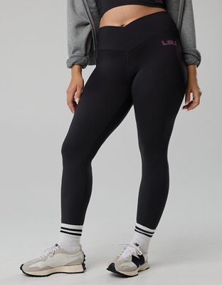 LSU Tigers OFFLINE By Aerie Crossover Legging - Bold Black
