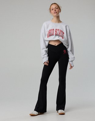 Ohio State Buckeyes OFFLINE By Aerie Crossover Flare Legging - True Black