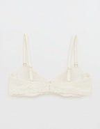 Show Off Vintage Lace Plunge Push Up Bra - Soft Muslin