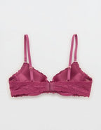 Show Off Vintage Lace Plunge Push Up Bra - Autumn Jam