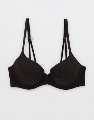 Sunnie Bloom Lace Demi Push Up Bra - True Black