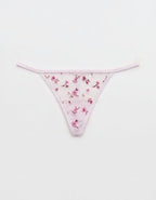 Show Off Embroidery String Thong Underwear - Hushed Violet