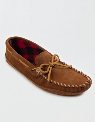 Minnetonka Men's Double Bottom Fleece Slipper - Brown