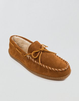 Minnetonka Pile-Lined Hardsole Slipper - Brown