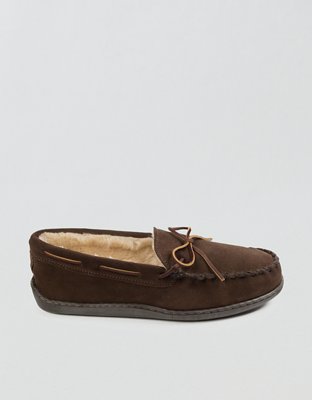 Minnetonka Pile-Lined Hardsole Slipper - Chocolate