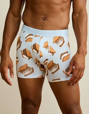 AEO Men's Food 4.5" Ultra Soft Boxer Brief - Light Blue