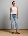 AE77 Premium Bootcut Crop Jean - Light Wash
